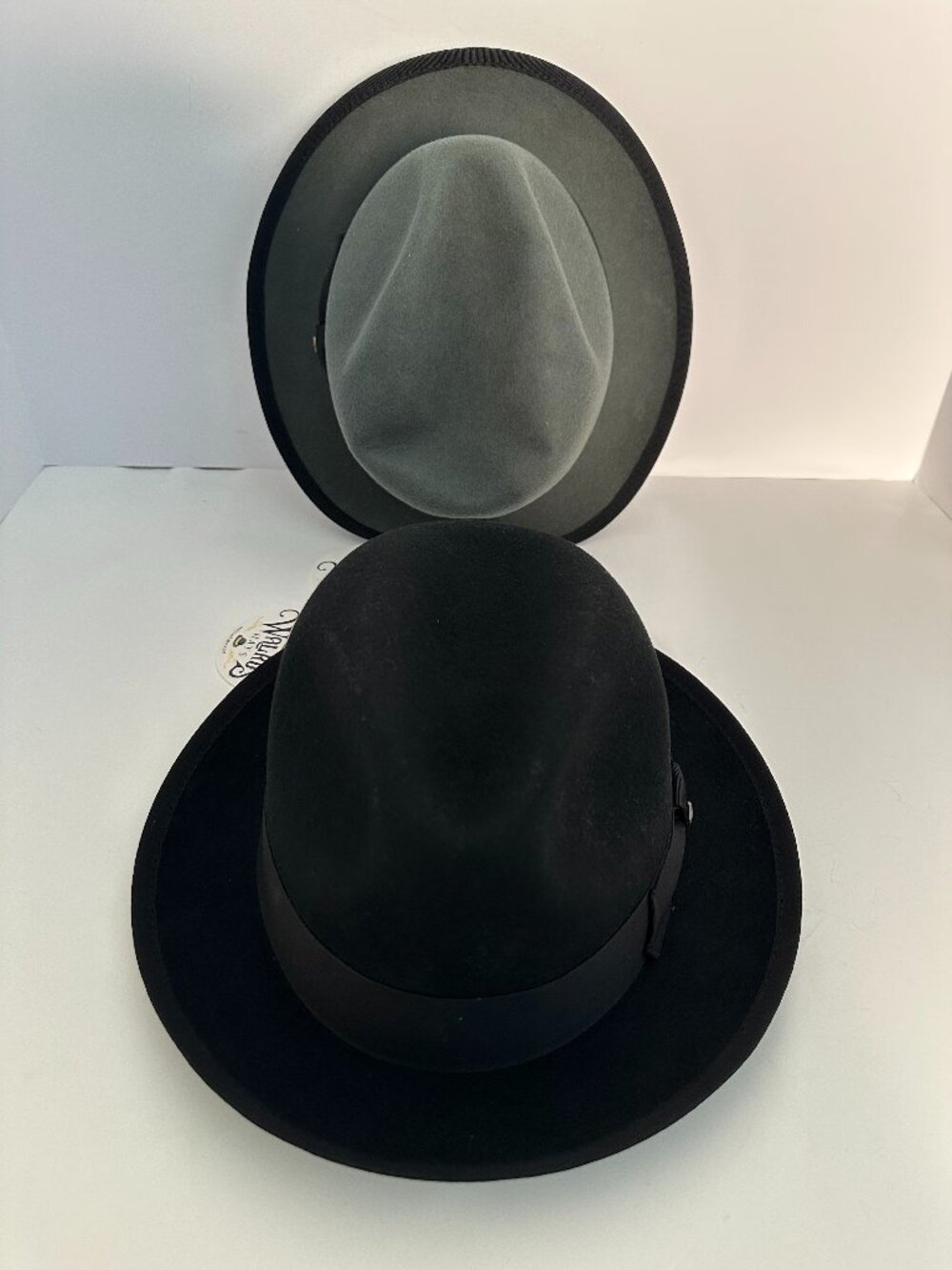 Walrus Two Wool Fedora Hats one Black and one Gray Size Small